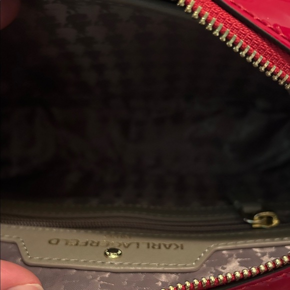 Karl Lagerfeld Glossy Red Crossbody Bag - Picture 5 of 6